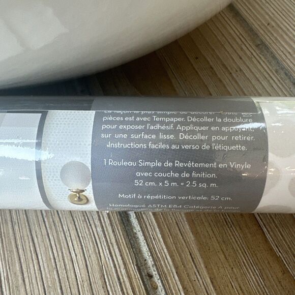 Tempaper Light Tan Moire Polka Dots Removable Peel & Stick Wallpaper - Picture 5 of 7